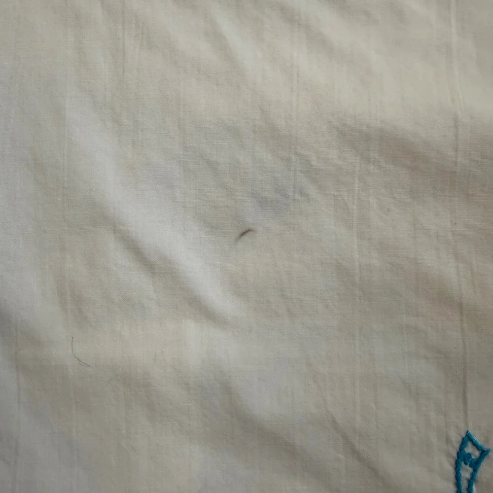 Vintage Hand Embroidered Floral Ribbon Cotton Pillowcase Pair White‎ Cottagecore